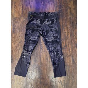 Lole Full Length Athletic Leggings Size XL Womens Black Gray With Phone Pocket